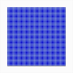 Blue Plaid Fabric Canvas Print