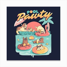 Pool Pawty 1 Canvas Print