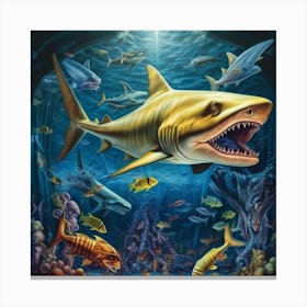 Sharks In The Ocean Canvas Print