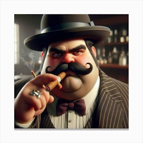 Man Smoking A Cigar 2 Canvas Print