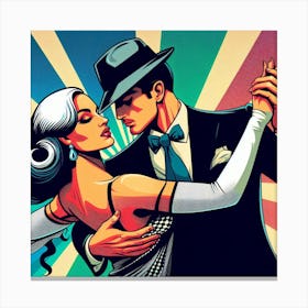 Tango Dance, pop art 2 Canvas Print