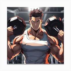 Anime Character In The Gym 1 Canvas Print