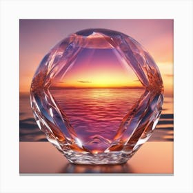 Vivid Colorful Sunset Viewed Through Beautiful Crystal Glass Mirrow, Close Up, Award Winning Photo (2) Canvas Print