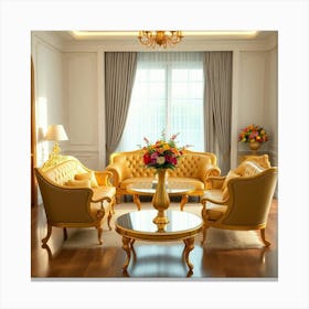 Gold Living Room 1 Canvas Print