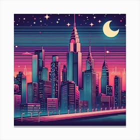 New York City Night Skyline Canvas Print