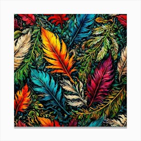 Colorful Feathers 11 Canvas Print