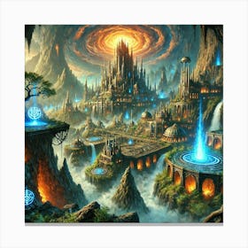 A Vast Underground Landscape Representing The Mant Canvas Print