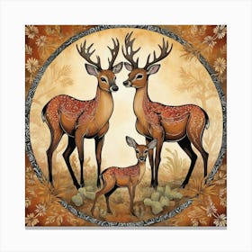 Outback Animals 2 Motif Batik Deer Art Print 3 Canvas Print