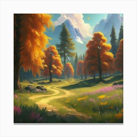 Magnificent forest meadows oil painting abstract painting art 15 Canvas Print