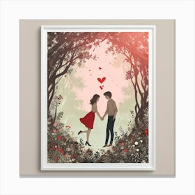 Couple In The Forest Canvas Print