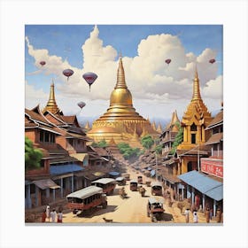 Golden Pagoda Canvas Print