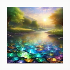 Rainbows In The Water Canvas Print