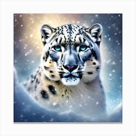 Snow Leopard Emerging from the Snow Canvas Print