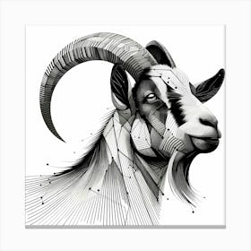 Goat - Abstract Line Art Illustration 203 Canvas Print