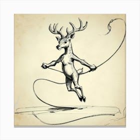 Deer Jumping Rope Canvas Print