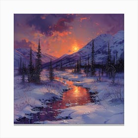 Sunset In The Mountains 7 Canvas Print