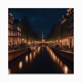 Amsterdam Evening View 01 Canvas Print