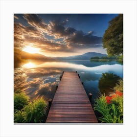 Dock At Sunset 1 Canvas Print