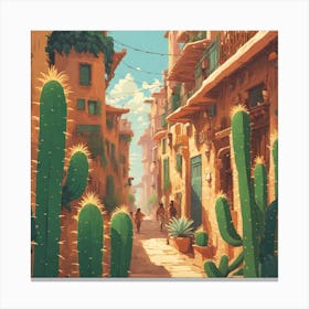 Cactus Street Canvas Print