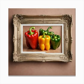 Peppers In A Frame 12 Canvas Print