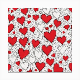 Hearts On A White Background 3 Canvas Print