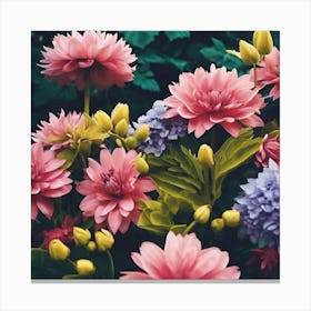 Flowers In The Garden Canvas Print