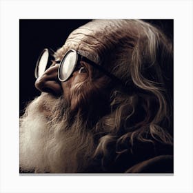 Old Man With Glasses Canvas Print