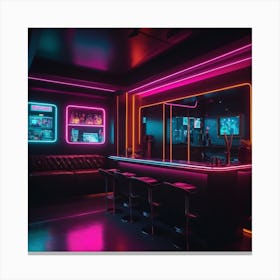 Cozy Neon Bar Canvas Print