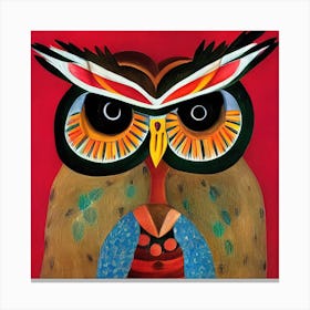 Decorative Owl Illustration Canvas Print