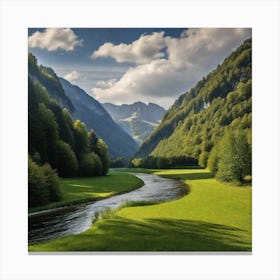 River In The Mountains 23 Canvas Print