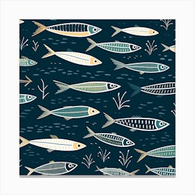 Sardine Appreciation Pattern Canvas Print