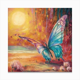 Butterfly On The Beach 15 Canvas Print