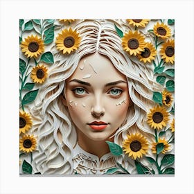 Sunflower Girl 1 Canvas Print