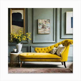 Yellow Chaise Lounge 1 Canvas Print