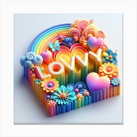 Rainbow Lettering Canvas Print