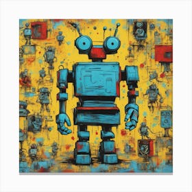 Andy Getty, Pt X, In The Style Of Lowbrow Art, Technopunk, Vibrant Graffiti Art, Stark And Unfiltere (23) Canvas Print