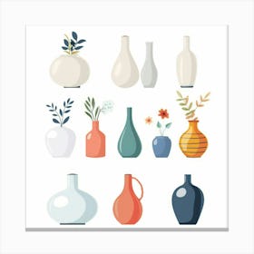 Vases And Flowers 1 Canvas Print