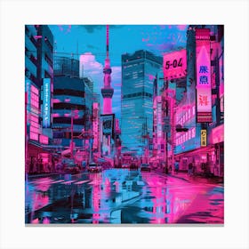 Neon City 10 Canvas Print
