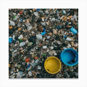 Plastic Waste On The Beach 4 Canvas Print