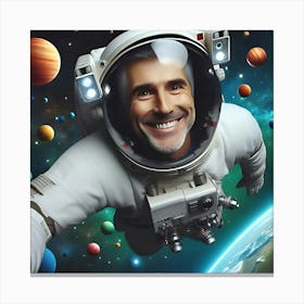 A Man Flying In Space2 Canvas Print