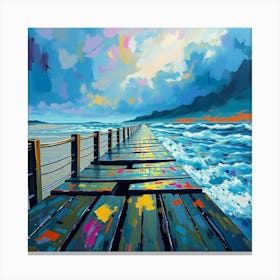 Pier By The Sea Canvas Print