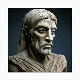 Firefly Weathered Wooden Sculpture Carved With Human Features 9263 (2) Canvas Print