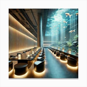 A Serene Japanese Restaurant Named Kaze No Yatai Canvas Print