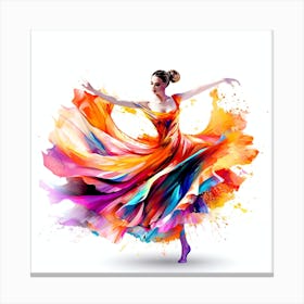 Colorful Dancer Isolated On White Canvas Print