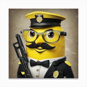 Police Officer yellow Canvas Print