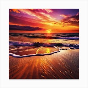 Sunset At The Beach 159 Canvas Print