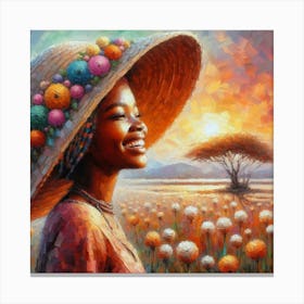 African Woman In A Hat Canvas Print