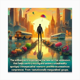 Man In A City Canvas Print