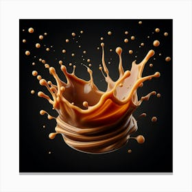 "Caramel Splash: A Moment of Sweet Exuberance Captured in Time Canvas Print