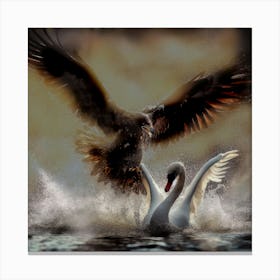 Eagle And Swan Canvas Print